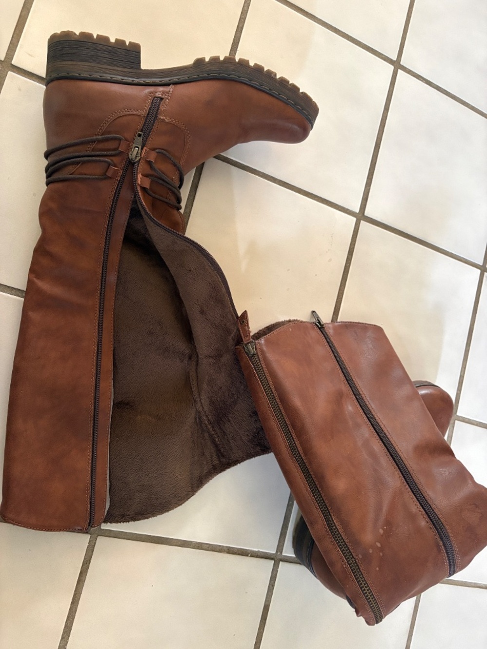 Spring Step Vegan Leather Riding Boots Lined Tall Size 9 / 40 - Picture 7 of 12
